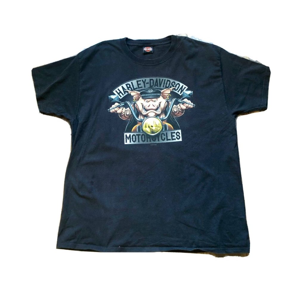 Harley Davidson Motorcycles Halifax Nova Scotia Pig Privateers Black T Shirt XXL - Picture 1 of 5